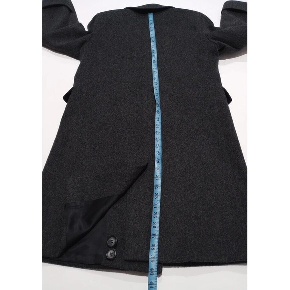 Larry Levine Women's Overcoat Size 8 Gray 100% Wool Double Breasted Winter Coat - Picture 13 of 14